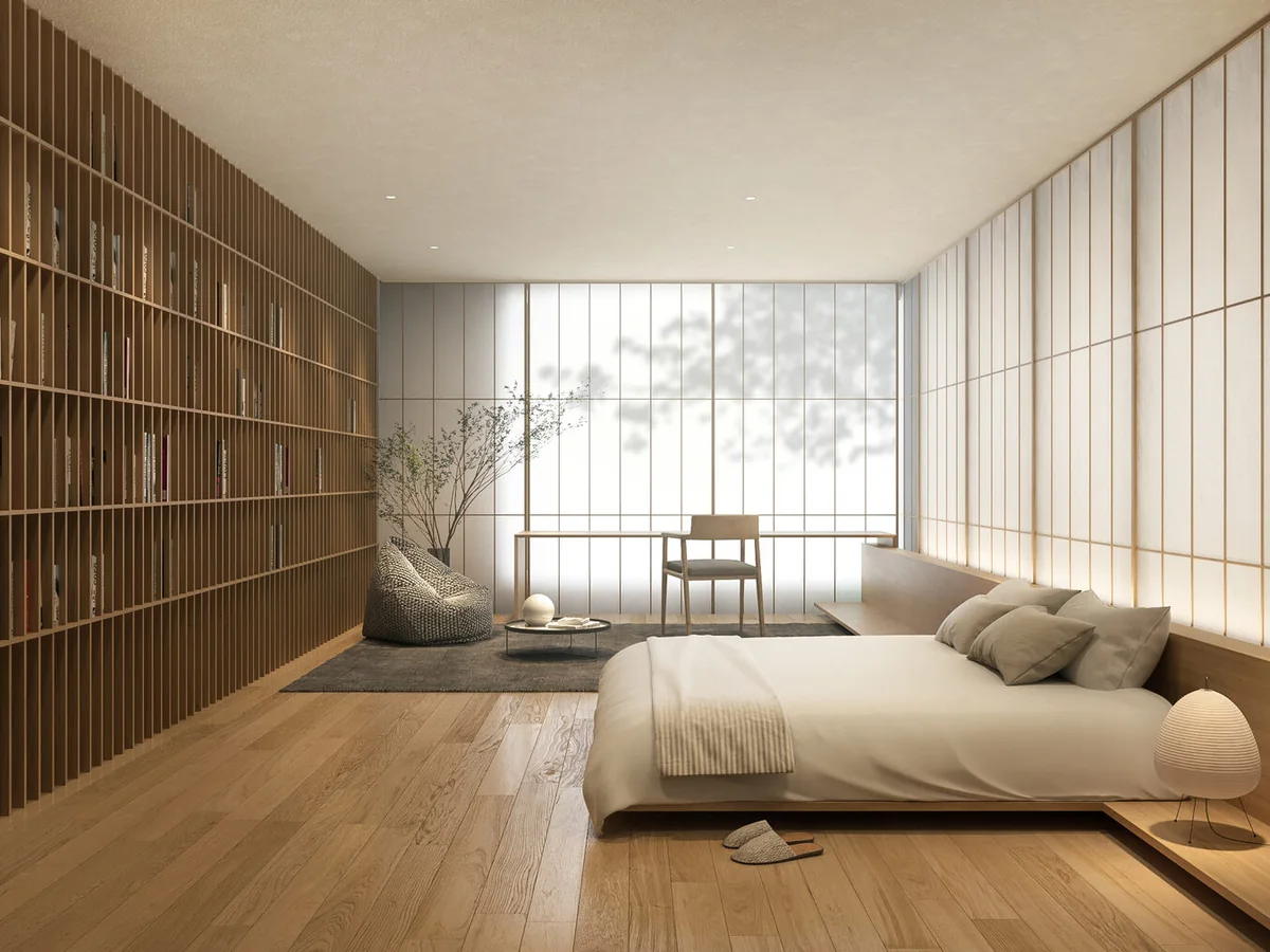 A bedroom in a winter residence, Hokkaido