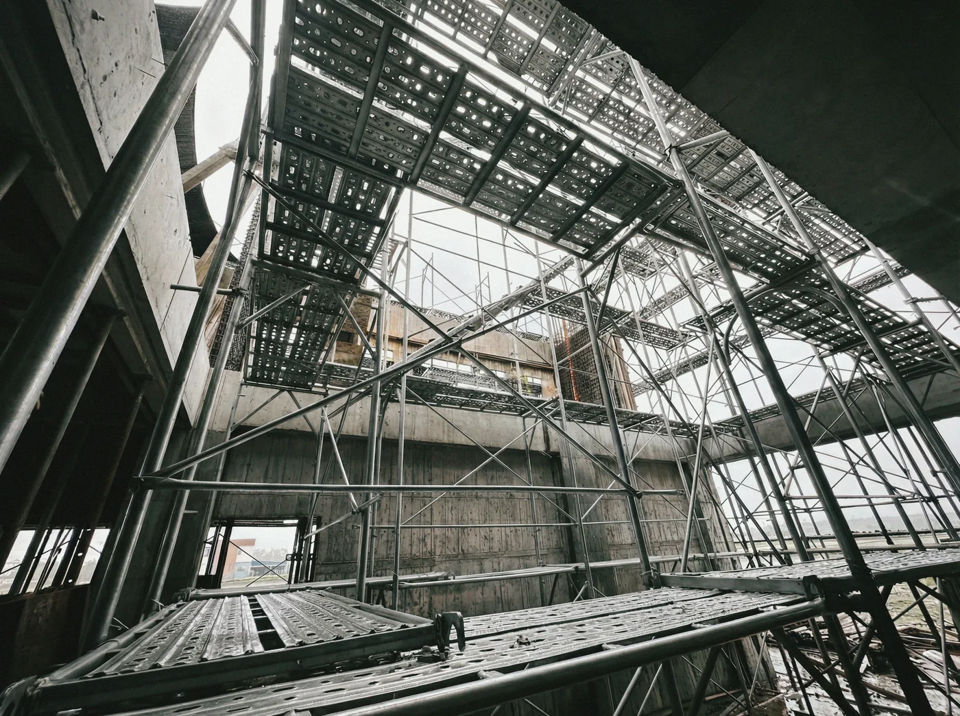 Interior structure of the Yilan house during construction