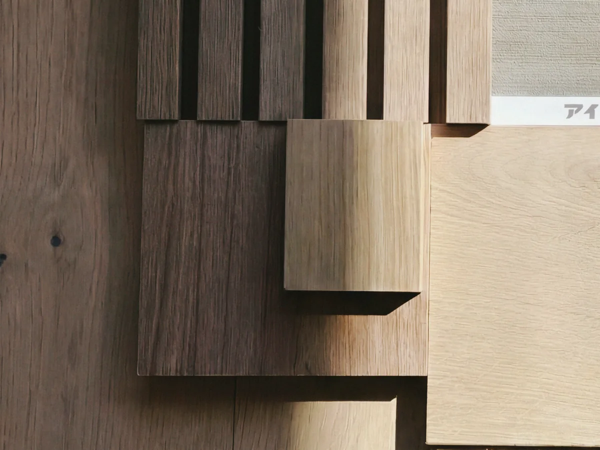 Oak slats in several finishes