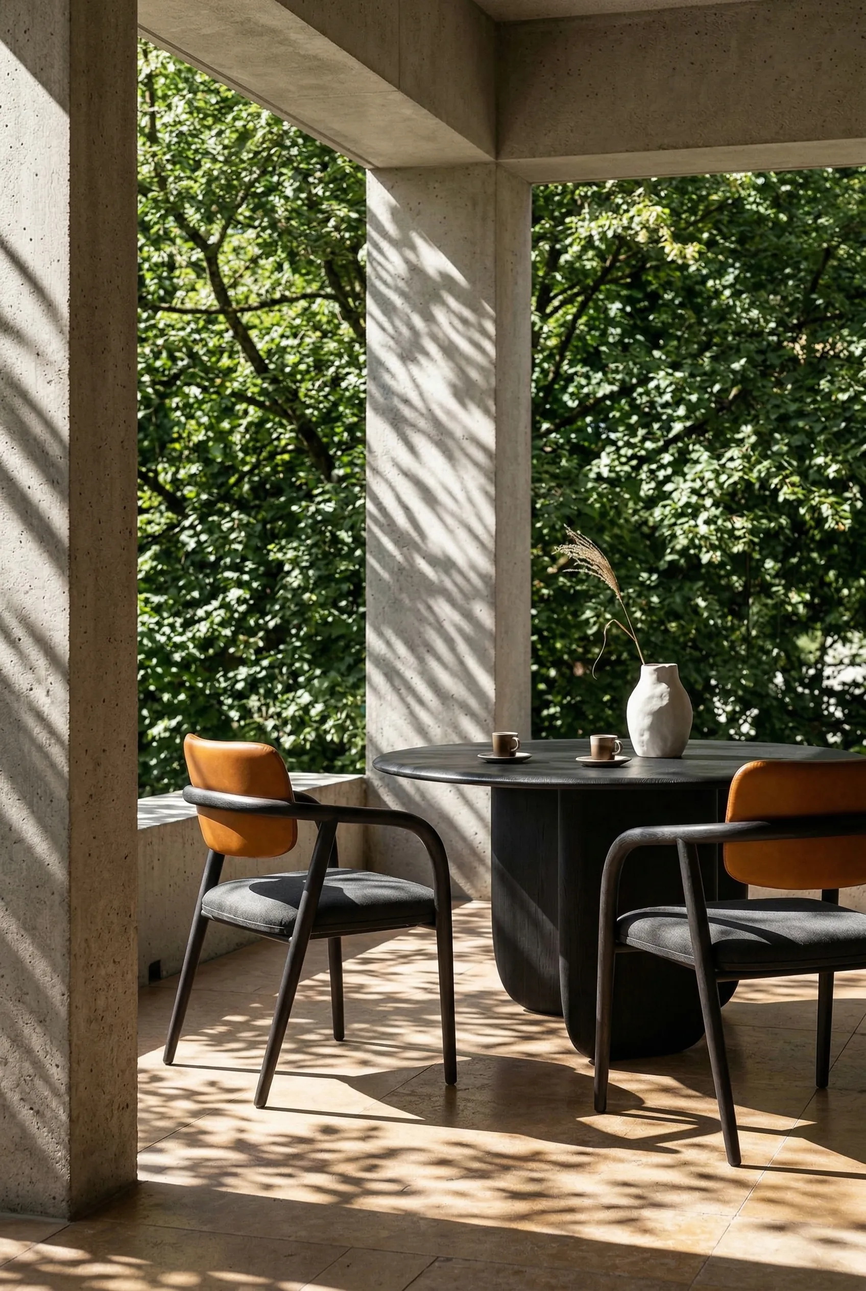 Yume chairs on a shaded balcony