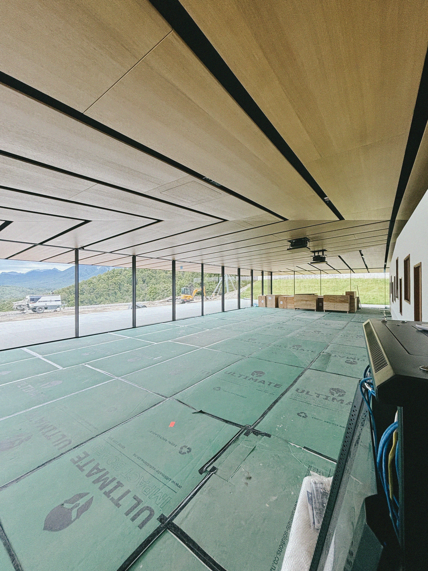 Interior gallery space under construction