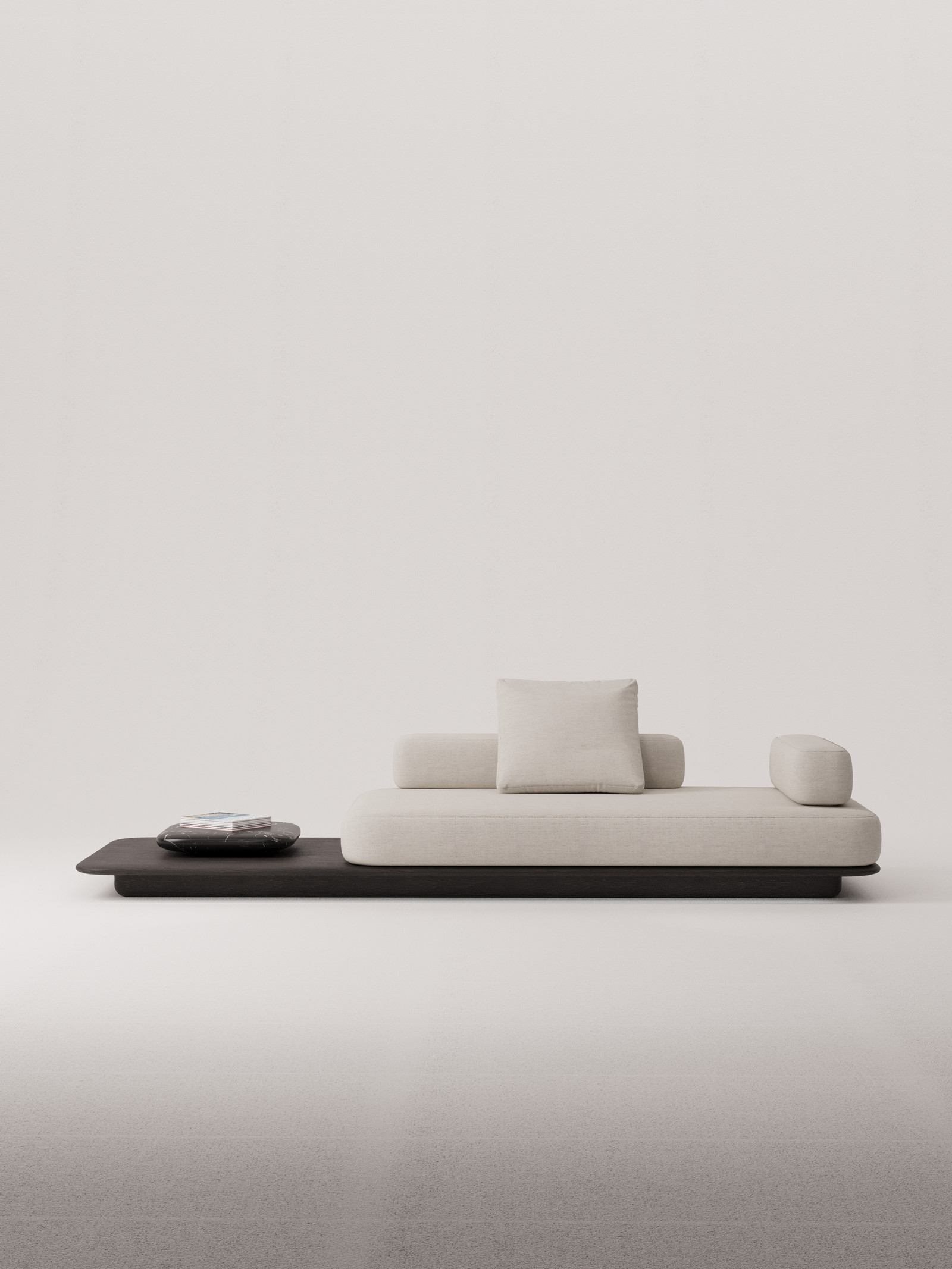 Sora Sofa with Charcoal Oak platform
