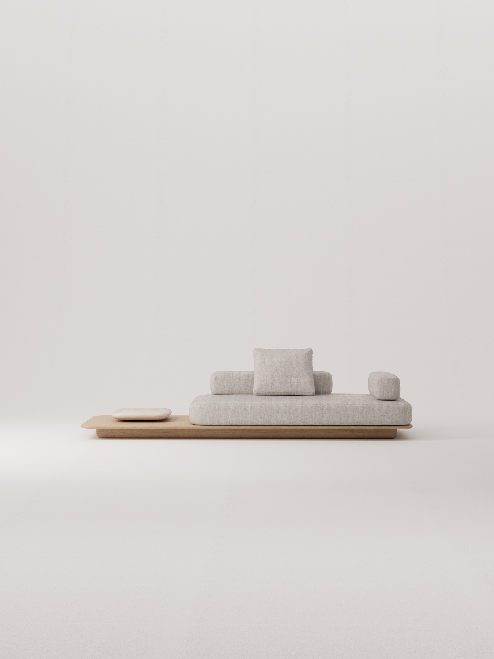 Sora Sofa with Natural Oak platform